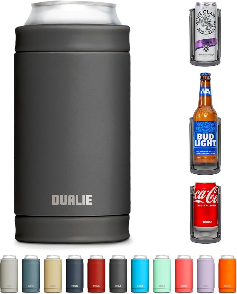3 in 1 Insulated Can Cooler — Charcoal