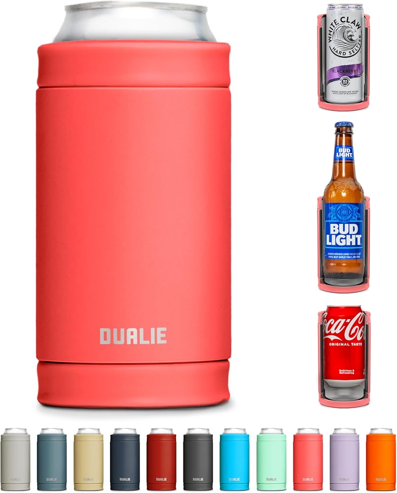 3 in 1 Insulated Can Cooler — Coral