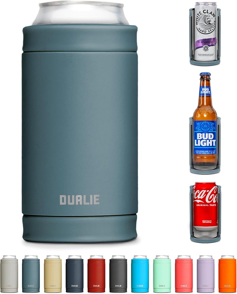 3 in 1 Insulated Can Cooler — Stone Blue